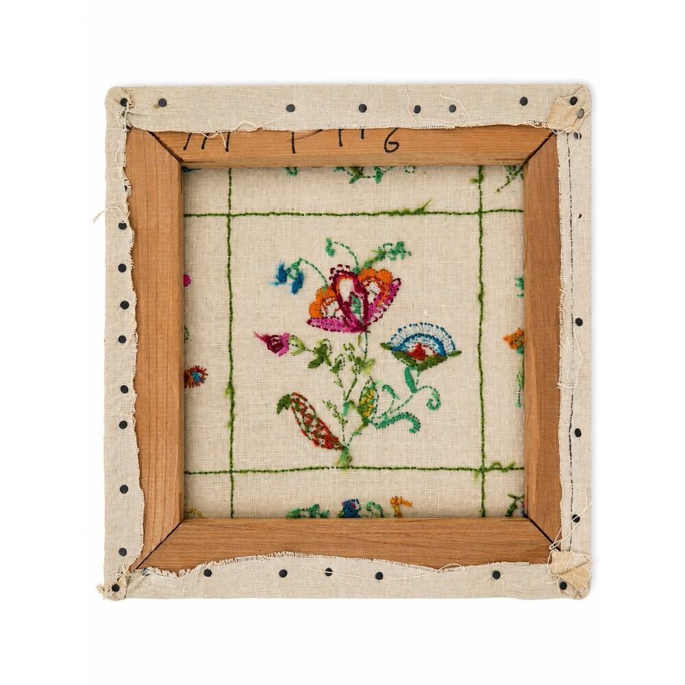 Vintage Hand Embroidered Folk Art Textile Wall Hanging - Picture 2 of 6